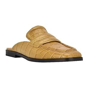 Marc Fisher Penny Loafer Mule Women’s Sz 5.5 Slip On Flyta Croc Embossed Leather